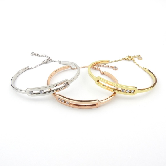 Sliding Moving Stones Cuff Bracelet - Picture 8 of 8